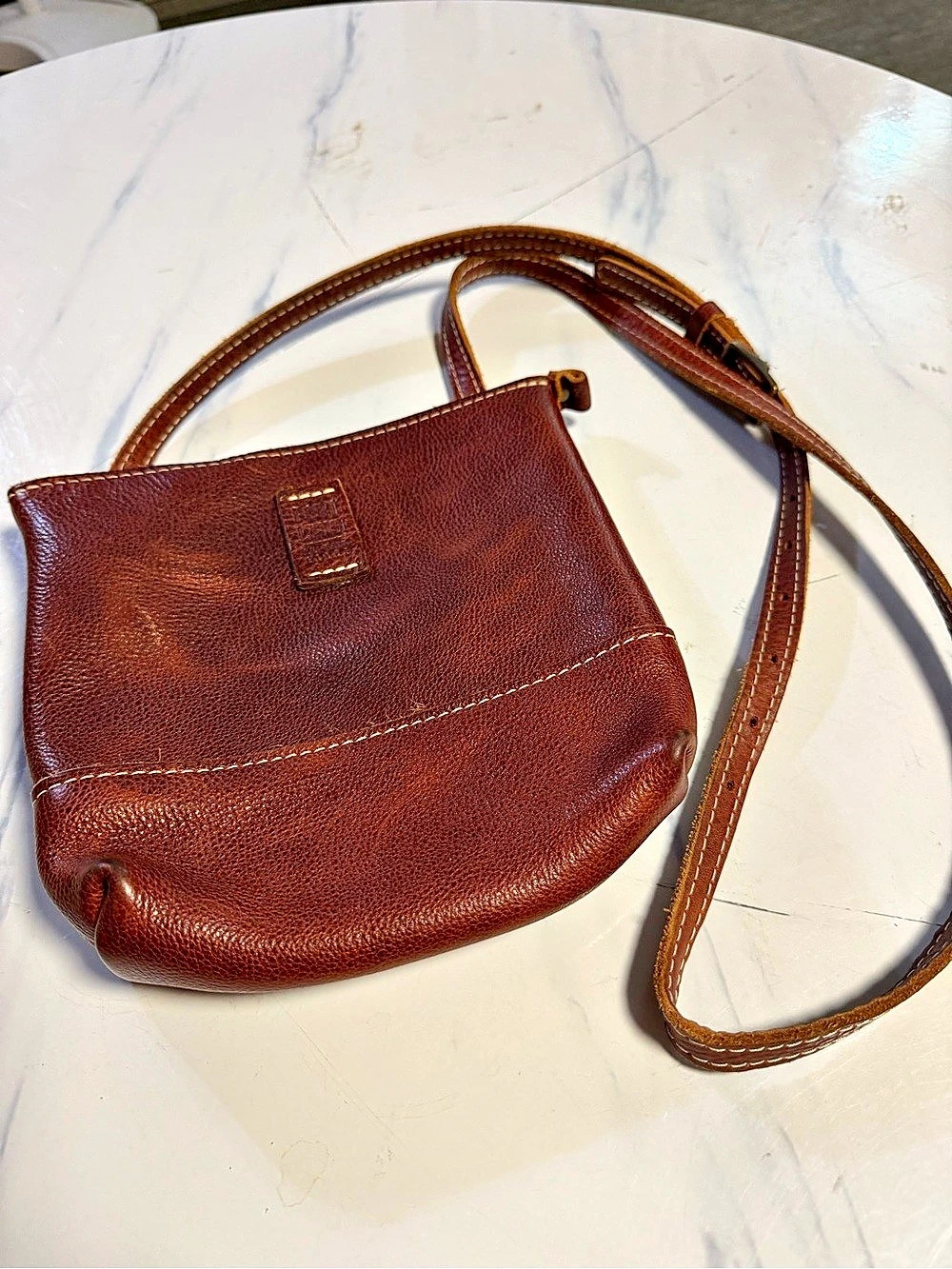 Portland Leather Goods Brown Nutmeg Festival Genuine Leather Crossbody Bag